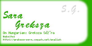 sara greksza business card